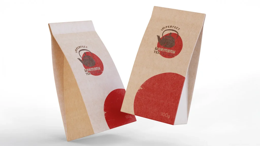 Vintage Logo Design Tips Distressed logo mocked up on a tea packet