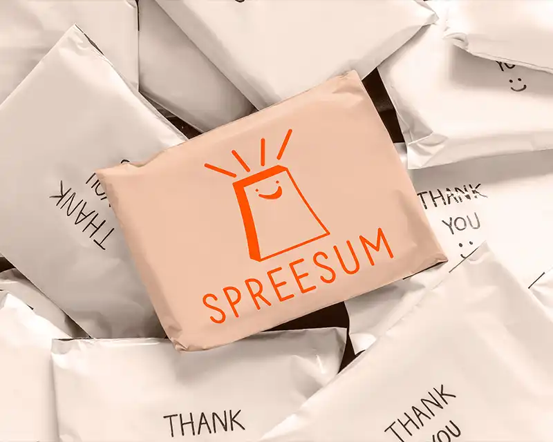 Branded packaging featuring custom clothing brand logo design