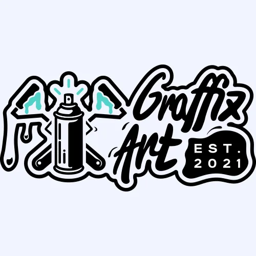 Playful graffiti logo concept with dripping paint, bold script, and spray can elements.