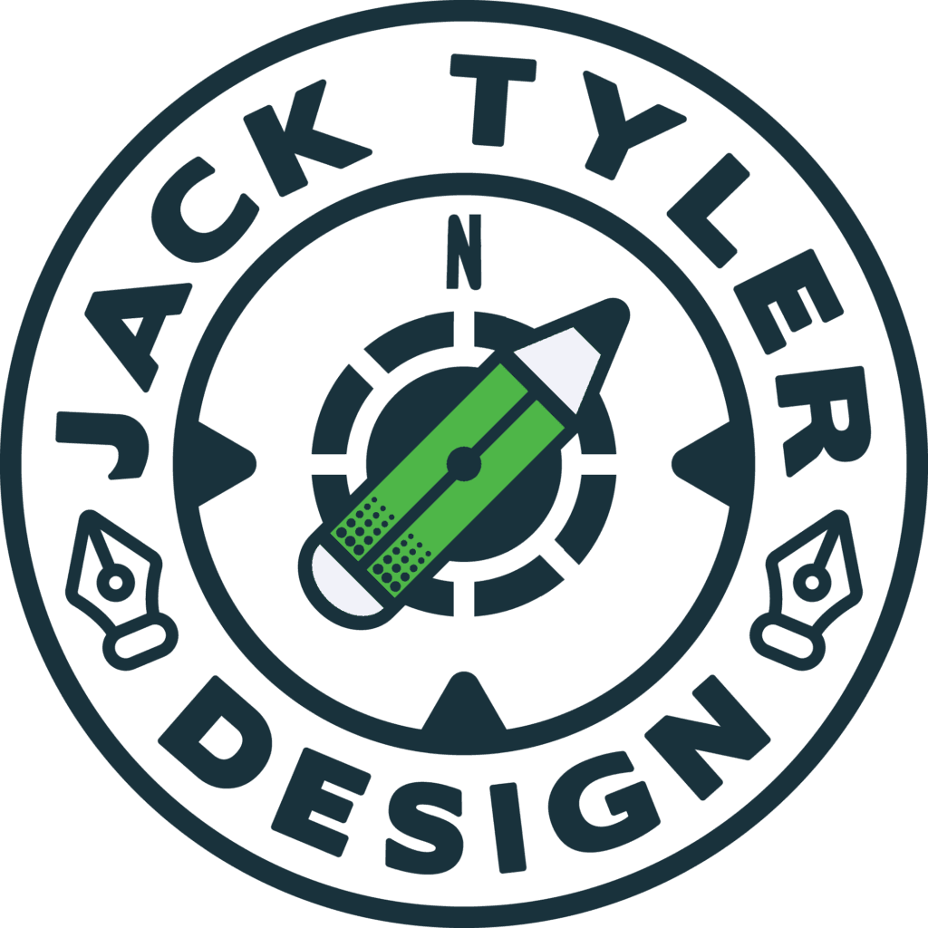 Freelance graphic designer logo design in the shape of a compass and a pencil as the needle.