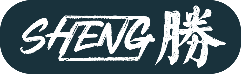 DJ producer branding logo with bold distressed brush typography and Chinese characters on a rounded background