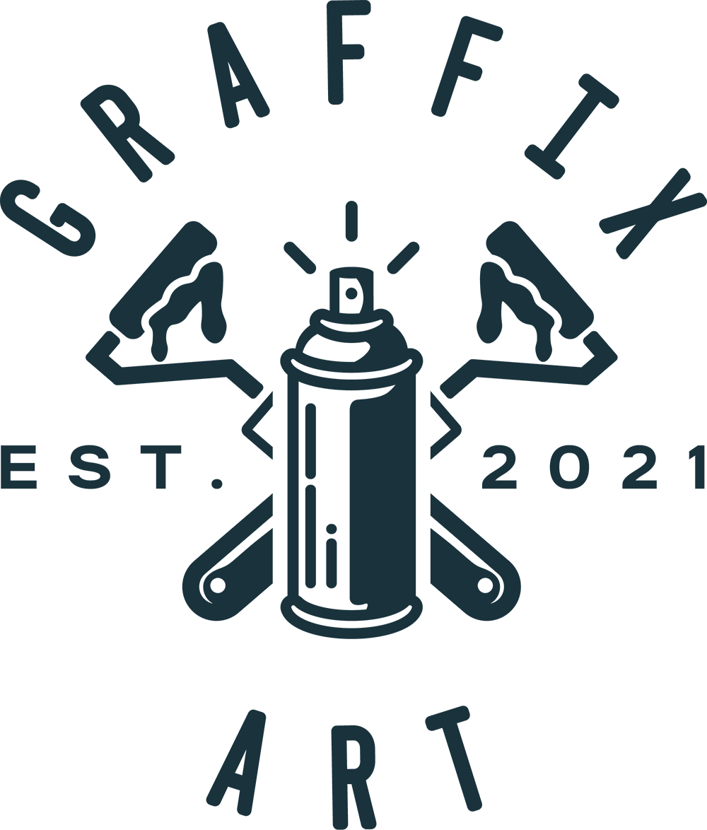 Graffix Art logo featuring spray can and paint rollers with bold urban lettering