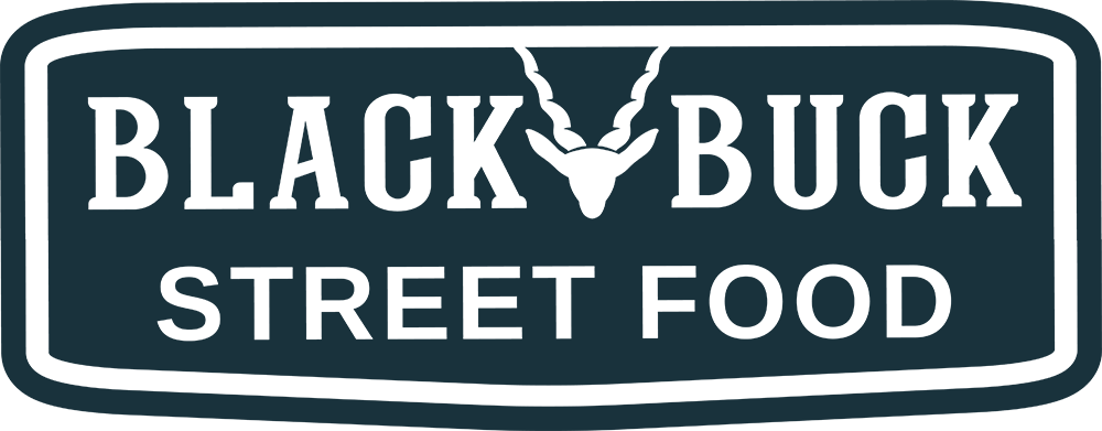 Black Buck Street Food logo featuring stylised antelope horns in a bold badge design